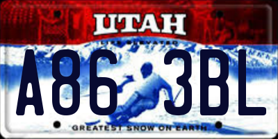 UT license plate A863BL