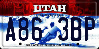 UT license plate A863BP
