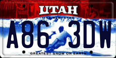 UT license plate A863DW
