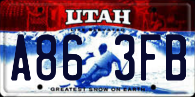 UT license plate A863FB