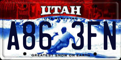 UT license plate A863FN