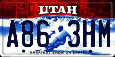 UT license plate A863HM