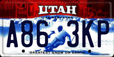 UT license plate A863KP