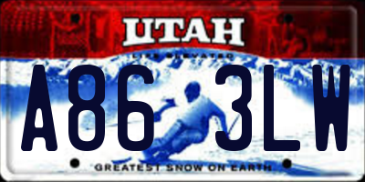 UT license plate A863LW