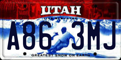 UT license plate A863MJ
