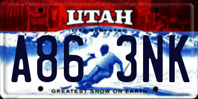 UT license plate A863NK