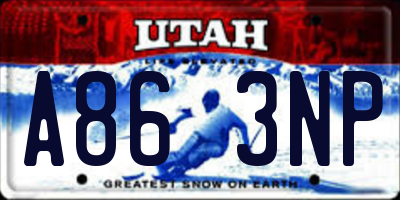 UT license plate A863NP