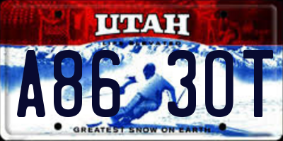 UT license plate A863OT