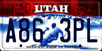 UT license plate A863PL