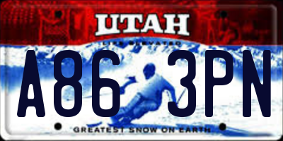 UT license plate A863PN