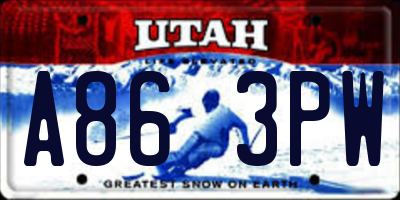 UT license plate A863PW