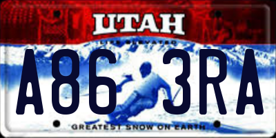 UT license plate A863RA