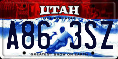UT license plate A863SZ