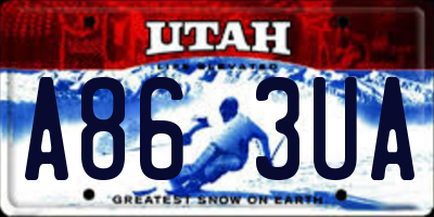 UT license plate A863UA