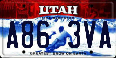 UT license plate A863VA