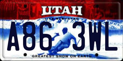 UT license plate A863WL