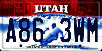 UT license plate A863WM