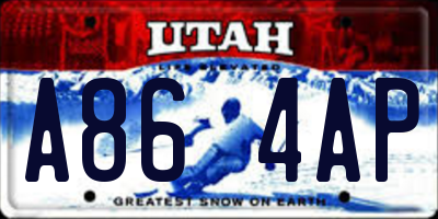 UT license plate A864AP
