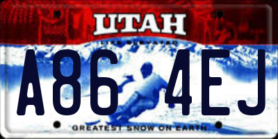 UT license plate A864EJ