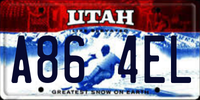 UT license plate A864EL