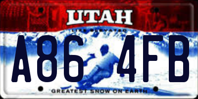 UT license plate A864FB