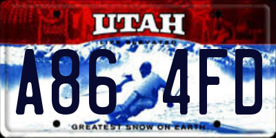 UT license plate A864FD