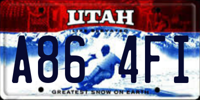 UT license plate A864FI