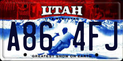 UT license plate A864FJ