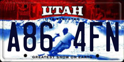 UT license plate A864FN