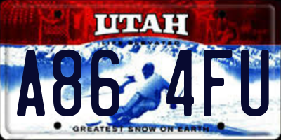 UT license plate A864FU