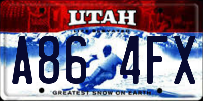 UT license plate A864FX