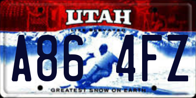 UT license plate A864FZ