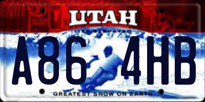 UT license plate A864HB