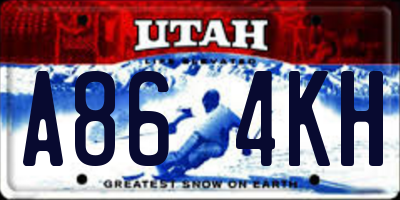 UT license plate A864KH