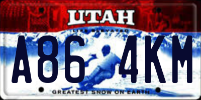 UT license plate A864KM