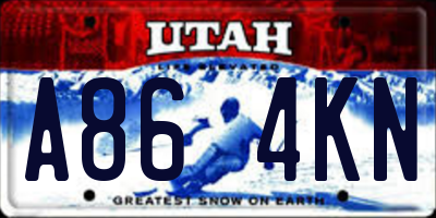 UT license plate A864KN