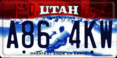 UT license plate A864KW