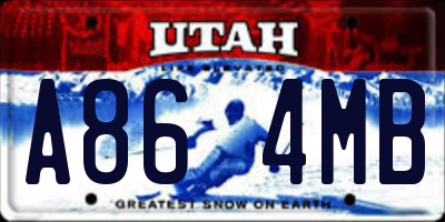 UT license plate A864MB