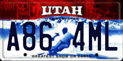 UT license plate A864ML