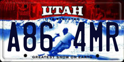 UT license plate A864MR
