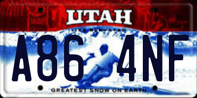 UT license plate A864NF