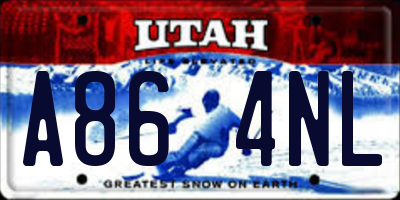 UT license plate A864NL