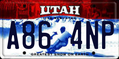UT license plate A864NP