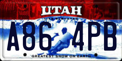 UT license plate A864PB