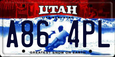 UT license plate A864PL