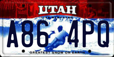UT license plate A864PQ