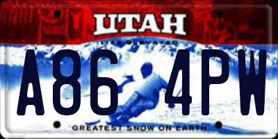UT license plate A864PW