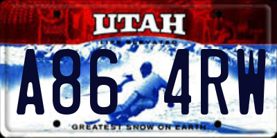 UT license plate A864RW
