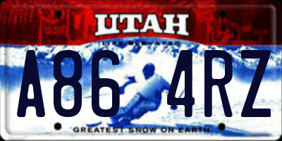 UT license plate A864RZ
