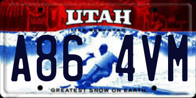 UT license plate A864VM